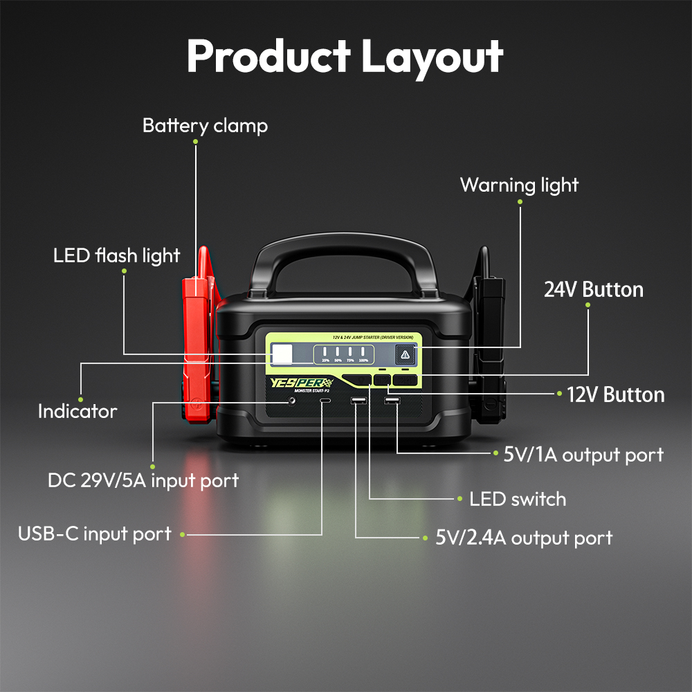 24V Jump starter, 12/24v jump starter, 24v jumper pack