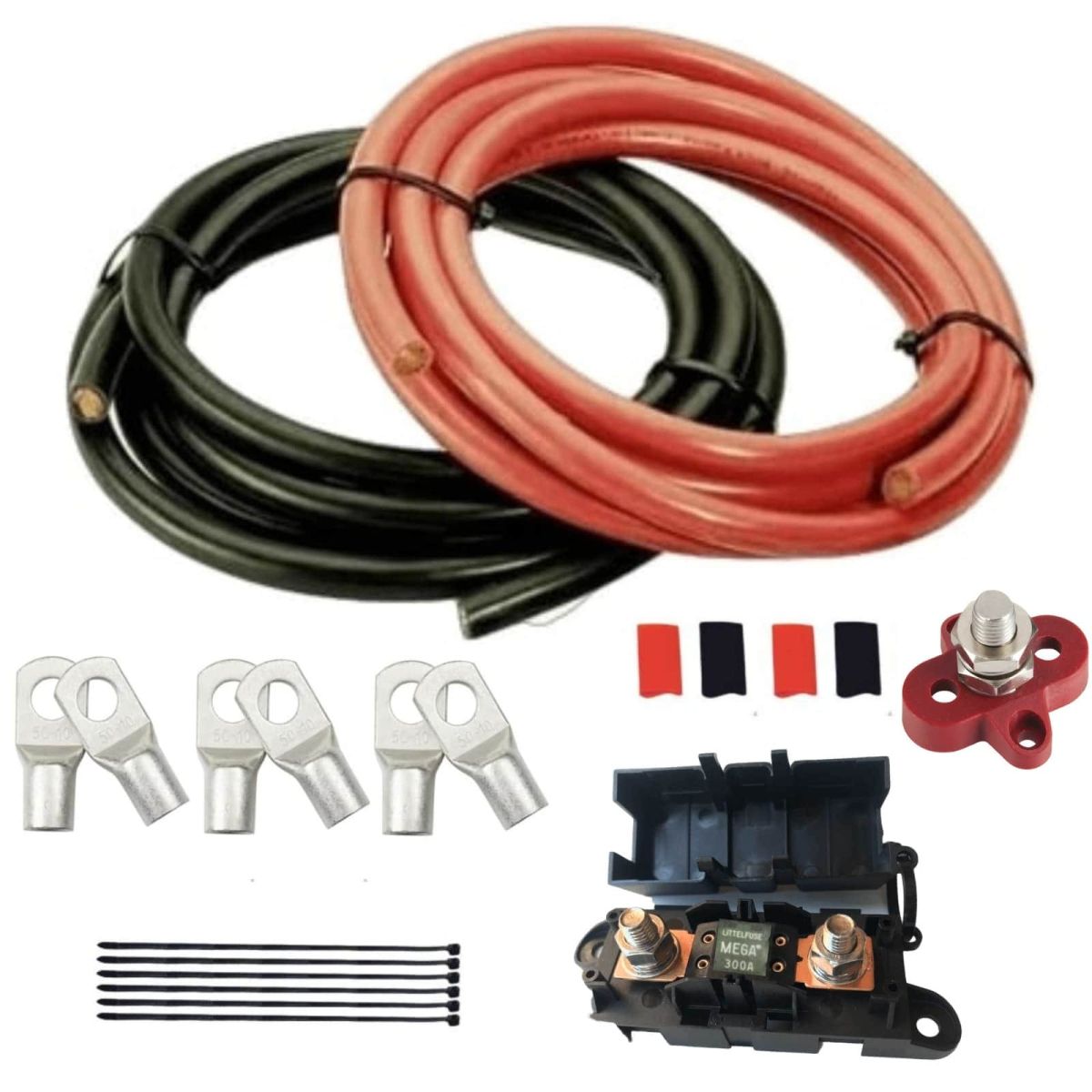 Inverter Cable Kit, 0 B&S 246 AMP cable, 2000W inverter cable