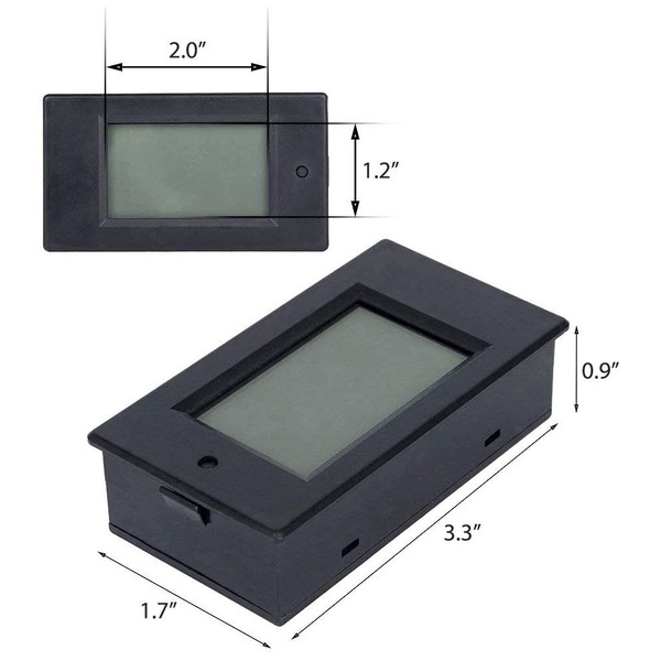  DC Multifunction Battery Monitor Meter, 6.5-100V, 0-100A  (Widely Applied to 12V/24V/48V RV/Car Battery) LCD Display Digital Current  Voltage Solar Power Meter Multimeter Voltmeter Ammeter : Automotive