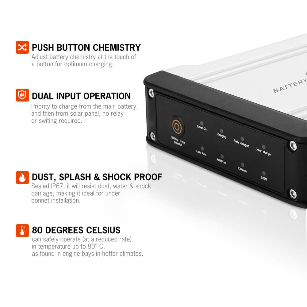 dc/dc charger, dual input 20 amp, 12V dual battery system