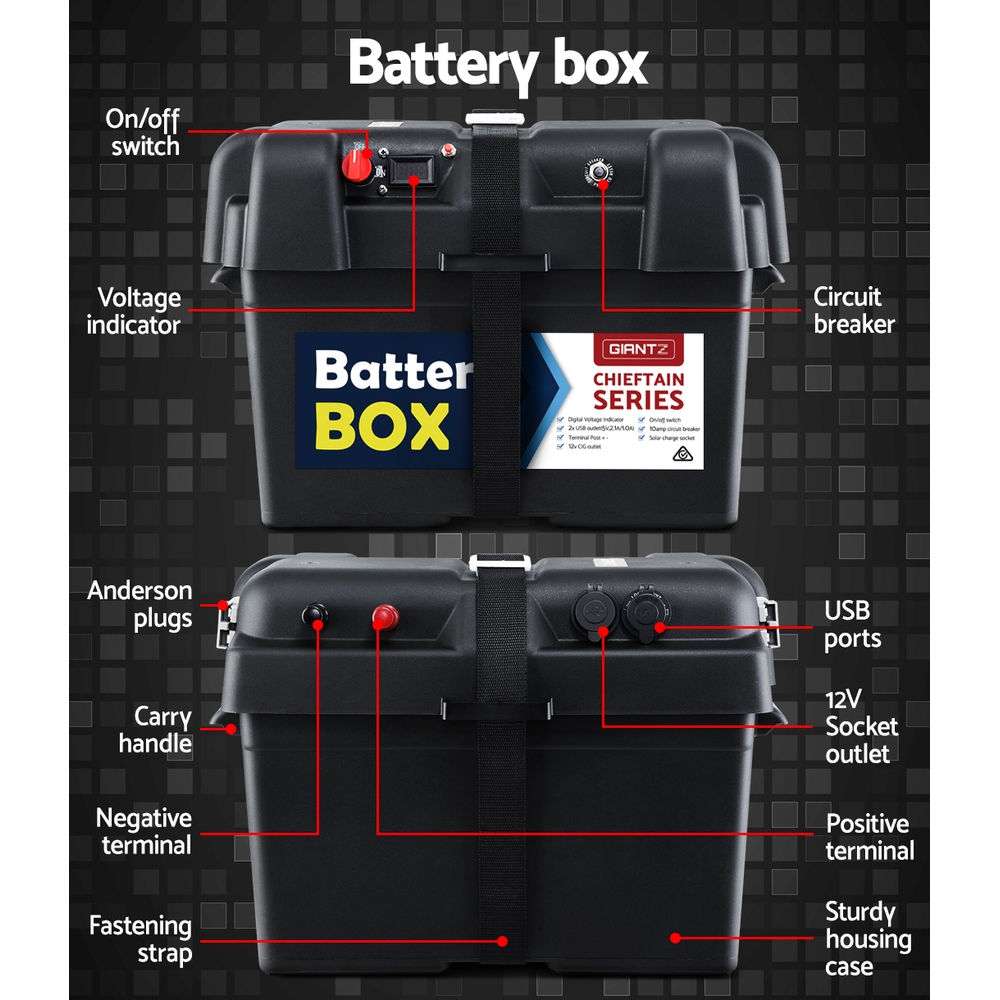 Portable 12V deep cycle battery with Battery Box