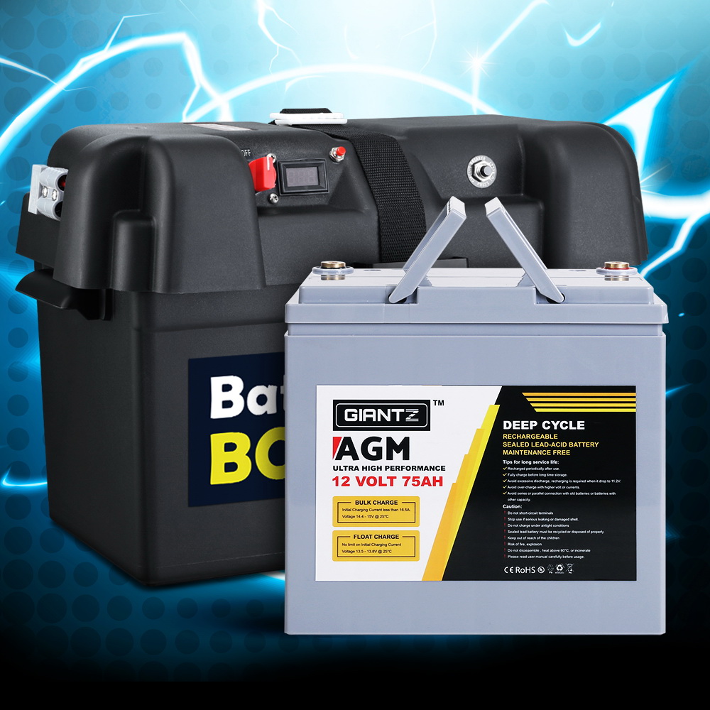 Portable 12V deep cycle battery with Battery Box