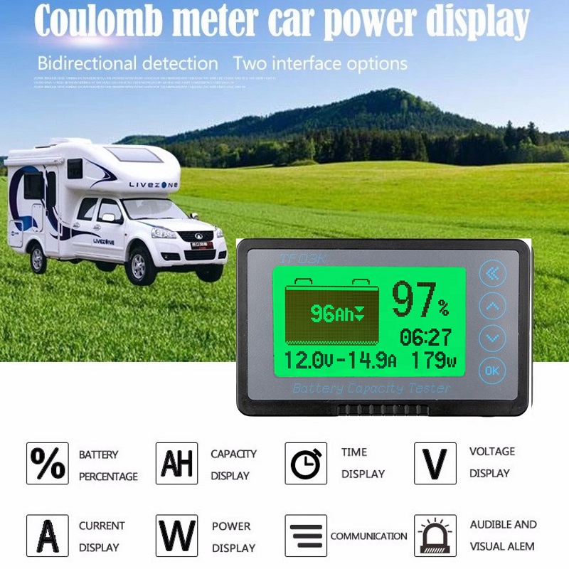 Battery Capacity monitor, Battery capacity indicator, Battery Capacity Tester, battery performance shunt