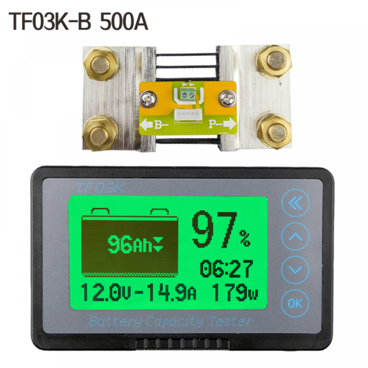 Battery Capacity monitor, Battery capacity indicator, Battery Capacity Tester, battery performance shunt