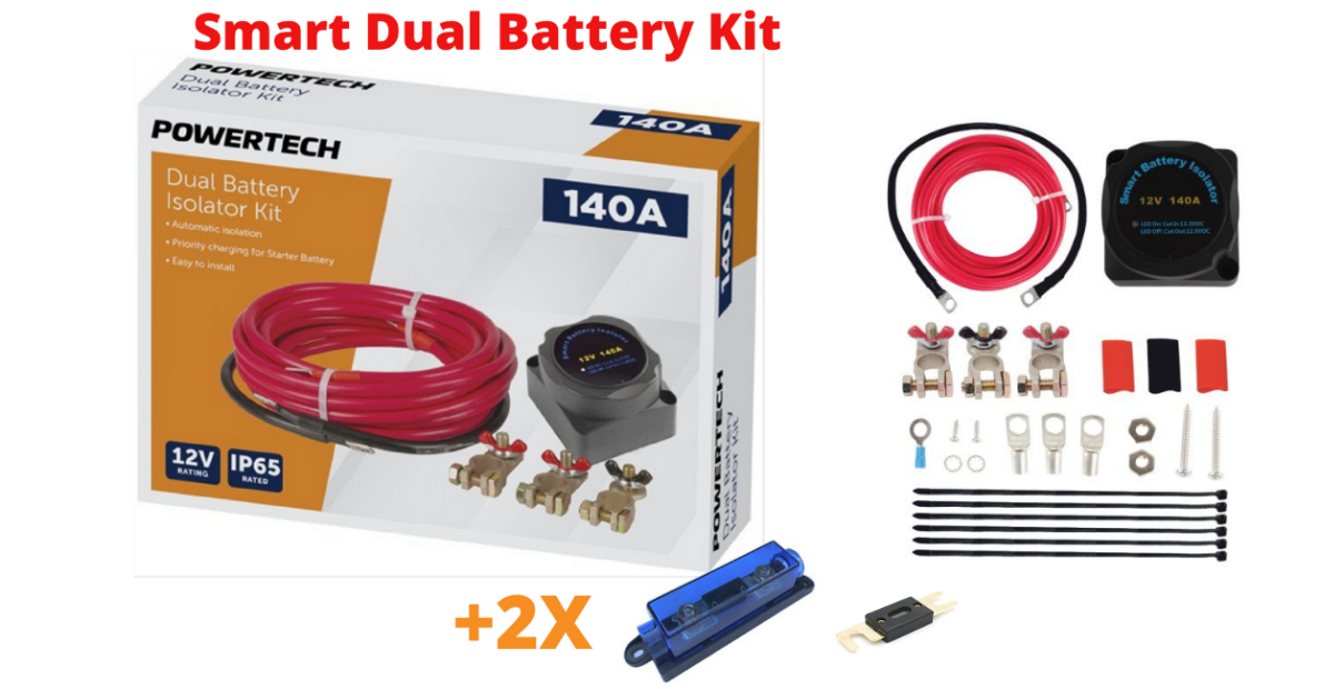 AUXILIARY BATTERY ISOLATOR W/ CABLES 150A COMPLETE KIT HEAVY DUTY DUAL 