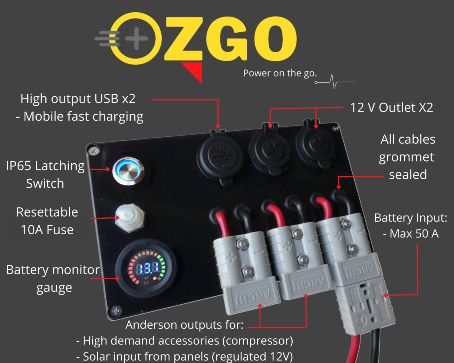 12v control box; 12v power outlet; DC volt connection