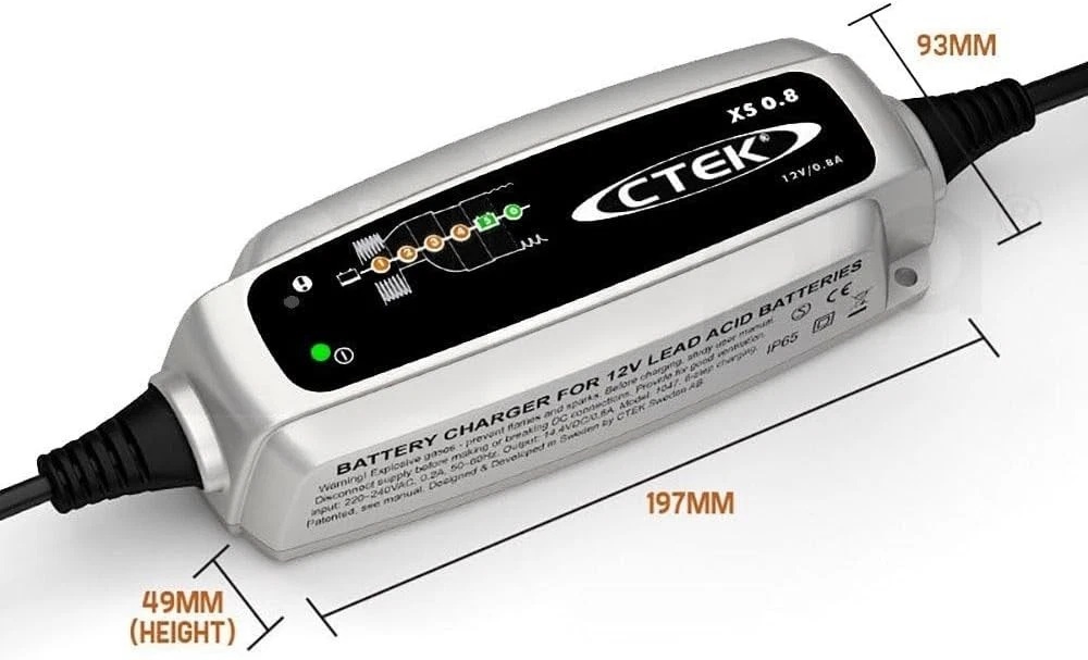 ctek charger, ctek charger stages, ctek xs 0.8