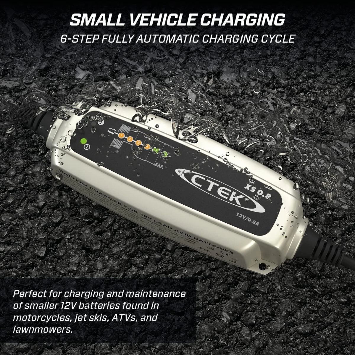 Smart battery charger, 10 Step Charger, 12V 24V Battery charger