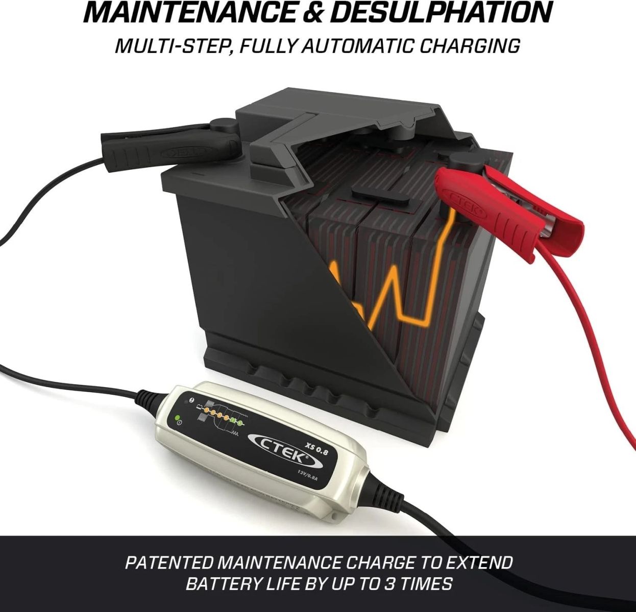 ctek charger, ctek charger stages, ctek xs 0.8