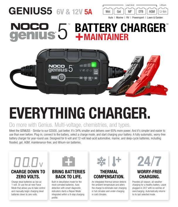 noco genius 5, noco genius 5 battery charger, noco genius battery charger