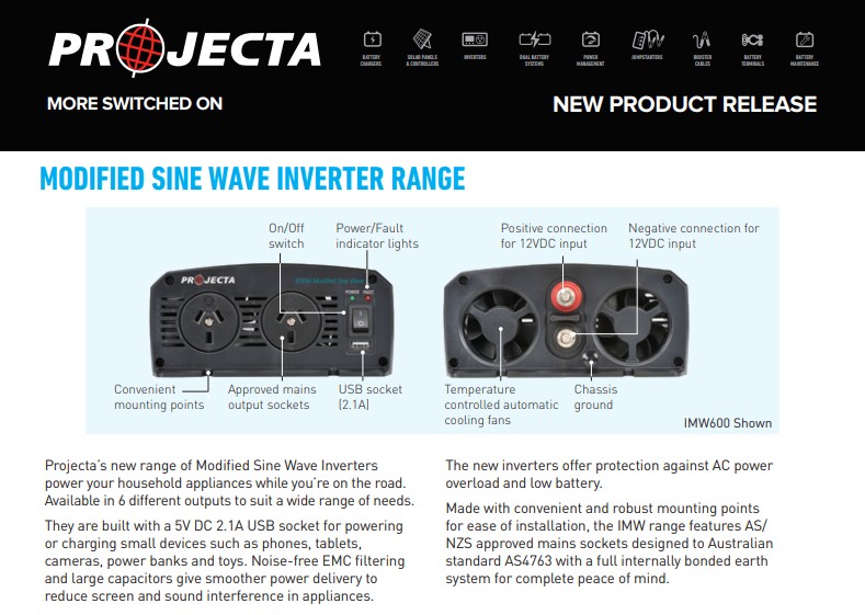 projecta charger, projecta charger for caravan