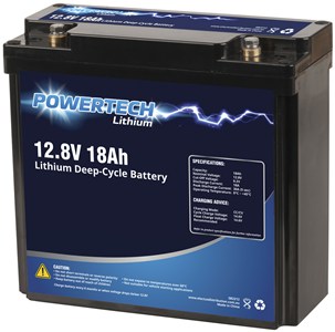 12V 18 Ah battery, 12V 18 Ah lithium battery, lithium battery, powertech lithium battery