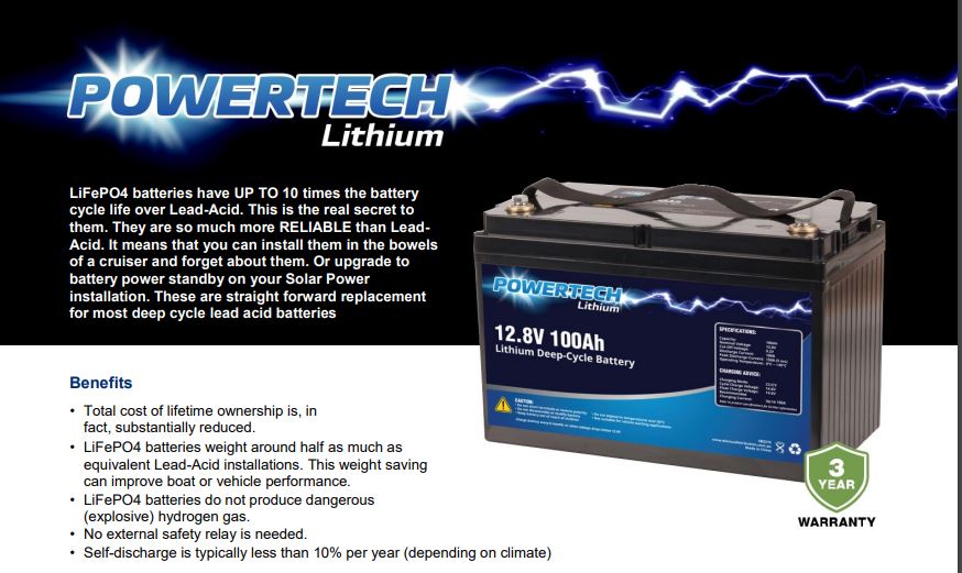 12V 100 Ah battery, 12V 100 Ah lithium battery, lithium battery, powertech lithium battery, LiFePO4 Battery