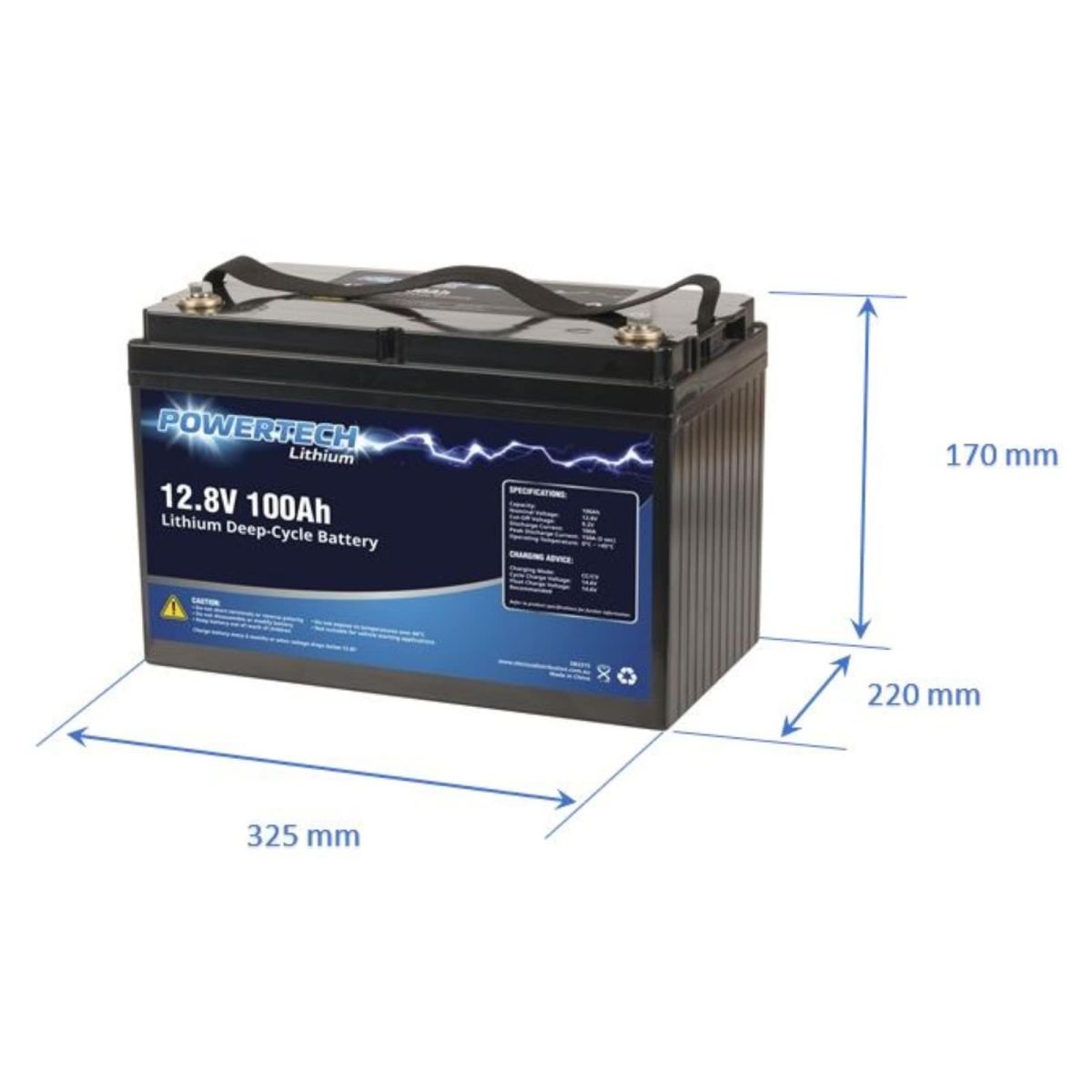 12V 100 Ah battery, 12V 100 Ah lithium battery, lithium battery, powertech lithium battery, LiFePO4 Battery