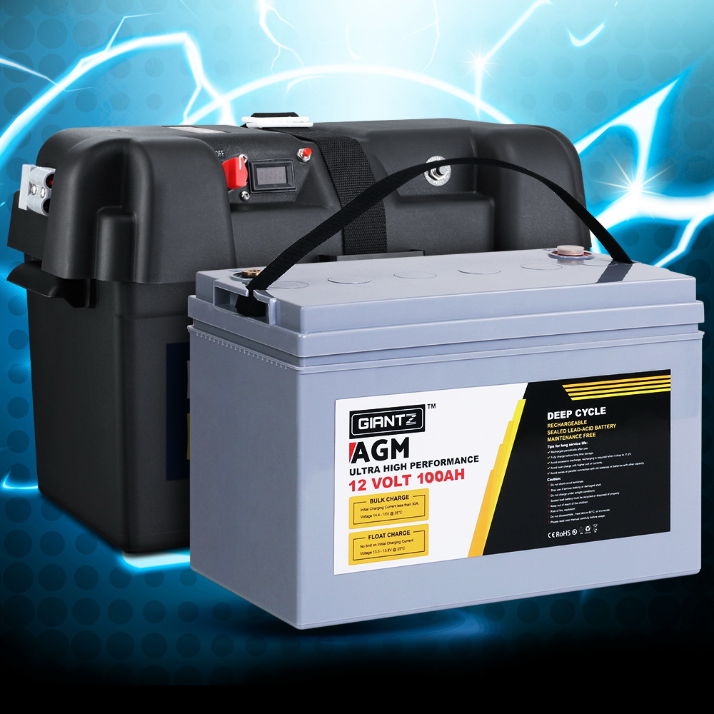 Portable 12V deep cycle battery with Battery Box