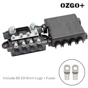 5 Way Midi Fuse Holder 220A Max Includes 5 Way Busbar 10 Lugs Dual Battery Setups  1 Mega Fuse 1 In 5 Out  Distribution Box