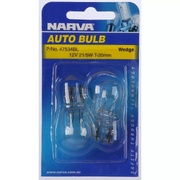 Narva Globe Wedge Light Bulbs12V 21/5W 2 Pieces 47534BL