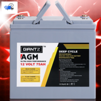 Giantz 75Ah Deep Cycle Battery & Battery Box 12V AGM Marine Sealed Power Solar