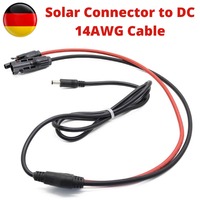 Solar Lead Connection Panel Adapter Cable DC 14AWG With DC 5.5mm x 2.1mm Plug