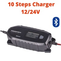 Smart Battery Charger 12/24V 7.5A/3.75A 10 Steps Digital Lead Acid Lithium 