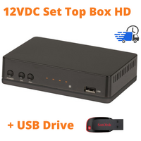 12V DC Digital TV 1080p HD Set Top Box with USB Recording MPEG4 Caravans Boats