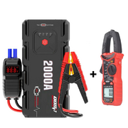 Portable 12v BOOSTER Jump Starter 2000 Amp Portable 12V Car Battery Heavy Duty Power Bank Booster Clampmeter