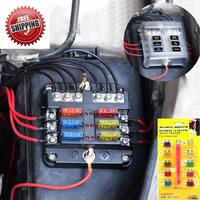 6 Way Blade Fuse Box Block Holder LED Indicator Light Kit for 12V 24V Car Marine