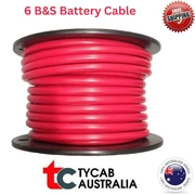 Tycab Battery Starter Cable 6 B&S Cable Battery 103AMP  Copper Wire Various Lengths 6 Gauge Wire All Australian premium quality copper